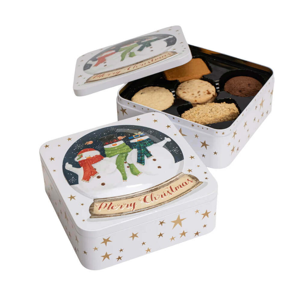 Farmhouse Biscuits Snowmen Snow Globe Biscuit Assortment Tin 400g